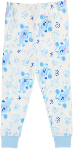Miniatura 3 de Blues Clues Pijama de algodón para niños conjunto de ropa de dormir de 2 piezas con pantuflas Cozeez a juego talla 2 a 5 para niños pequeños