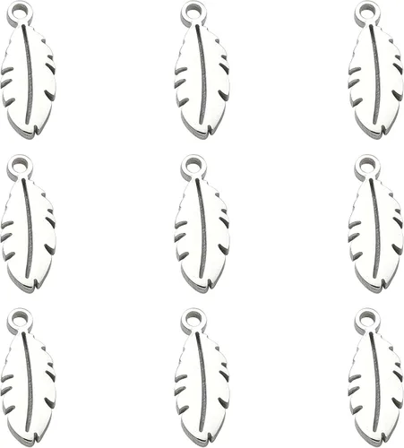 Miniatura 10 de Ipotkitt 10 dijes de huella de acero inoxidable 304 para mascotas, perros, gatos, huellas de corazón, para manualidades, joyas, collares