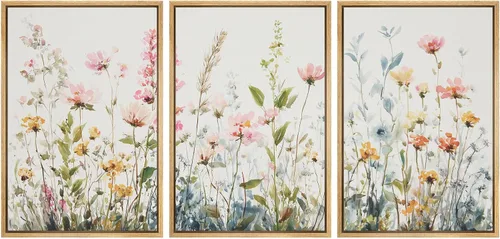 Miniatura 129 de SIGNWIN Lienzo enmarcado para pared, juego de arte sereno de pantanos con humedales verdes e ilustraciones de agua tranquila, arte moderno