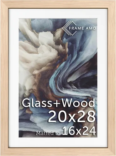 Miniatura 52 de Frame Amo Marco de póster de madera maciza de 13 x 19 pulgadas, color natural, tapete blanco para imagen de 11 x 17 pulgadas, parte frontal