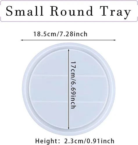Miniatura 5 de Rolin Roly Molde de resina para bandeja redonda pequeña, moldes de silicona para platos pequeños, bandejas de epoxi, molde de fundición, molde
