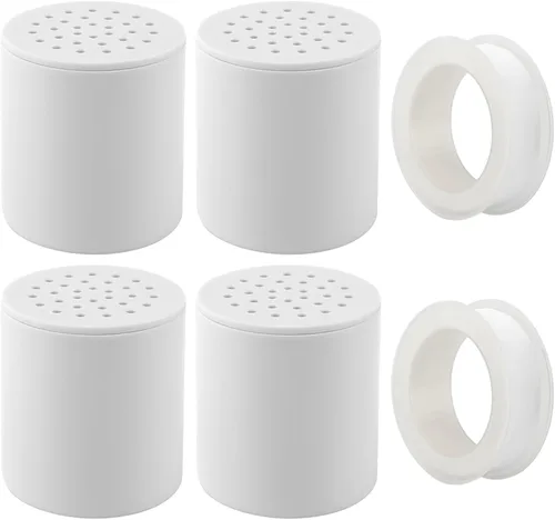 Miniatura 4 de Paquete de 4 filtros de cabezal de ducha de 20 etapas, cartucho de repuesto universal con cintas de sellado para suavizar el agua, eliminar metales