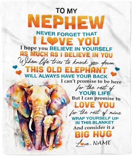 Miniatura 35 de Manta personalizada con texto en inglés «To My Nephew from Aunt Uncle Auntie I Love You Hugs» (texto en inglés) con texto en inglés «To My Nephew»