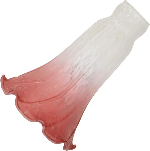 Bieye LS06 Pantalla de cristal soplado con flores de lirio (blanco rojo claro, diámetro interior de apertura 1.26 pulgadas x diámetro exterior 1.5
