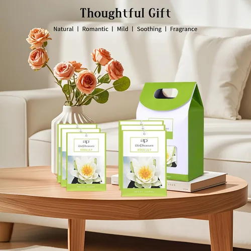 Miniatura 7 de Aqua Lily - Bolsa perfumada de 6 sobres para cajones y armarios, bolsas de larga duración, ambientador de armario, desodorante de cajones, aromas