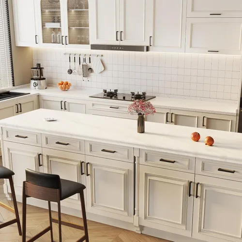 Miniatura 5 de Goldenwarm LSJ12BK. - Manijas de barra cuadrada para cajón de armario, color negro, herrajes negros modernos LSJ12BK para cocina y baños, manijas