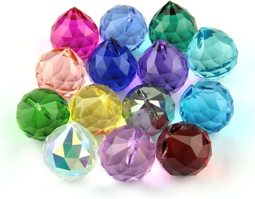 Miniatura 7 de Queenbox - 10 colgantes colgantes de cristal de 1.575 pulgadas (1.575 in) con agujero para lámpara de araña Feng Shui ventana, color azul claro