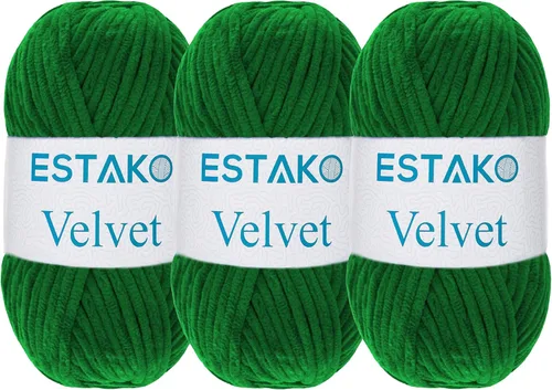 Miniatura 29 de Estako Manta de felpilla de terciopelo amigurumi para tejer y tejer, súper voluminosa, 3.53 oz (132 yardas) (1710 - naranja)