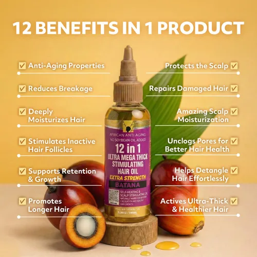 Miniatura 2 de Batana & Natural Oils Fórmula para el crecimiento del cabello, 12 en 1, aceite de cuero cabelludo y cabello de triple fuerza con batana, oliva, coco