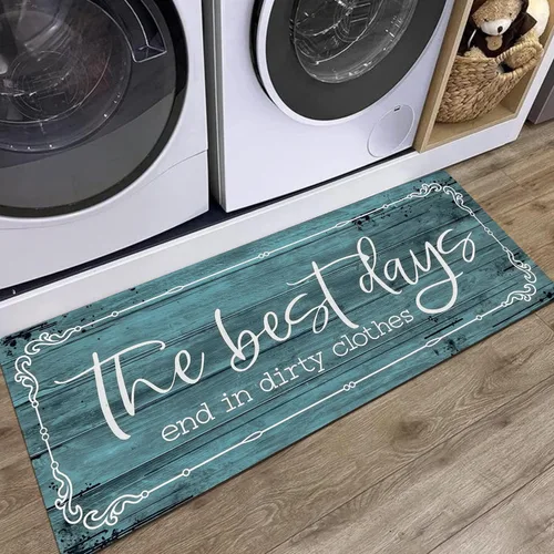 Miniatura 46 de KOZYFLY Alfombra Antideslizante para Lavandería de 20"x60", Alfombras de Cocina Lavables, Alfombra de Lavandería Impermeable, Alfombra para Marrón