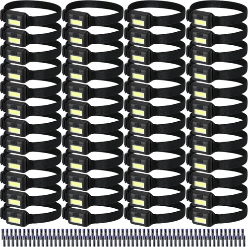 Miniatura 8 de Paquete de 48 linternas LED para faros delanteros, brillantes, impermeables, linterna de cabeza de inundación, 800 lúmenes a granel con 3 modos, 144