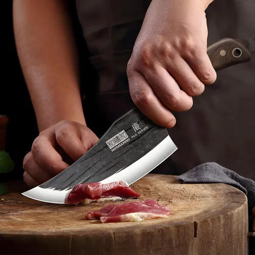 Miniatura 7 de HOSHANHO - Cuchillo vikingo de 6 pulgadas, cuchillo de chef de cocina japonés de acero de alto carbono, cuchillo de carnicero forjado a mano
