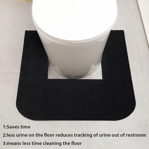 Miniatura 4 de Nuanchu 4 alfombrillas de inodoro para eliminar olores, almohadillas de orina para baño, baño, baño, color negro y gris