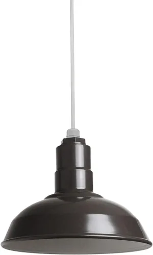 Miniatura 146 de Steel Lighting Co. El Segundo - Lámpara de granero Colgante montado en el techo Domo de 12 pulgadas Vástago de 12 pulgadas Luz de acero