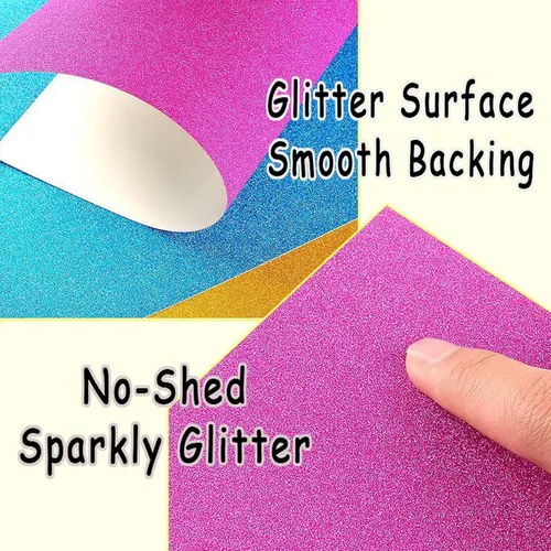 Miniatura 6 de SALEMAR Papel Cartulina con Purpurina Dorada, Cartulinas Brillantes para Cricut, Papel con Purpurina para Crear Tarjetas de Felicitación, Adornos