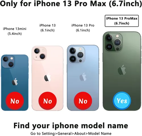 Miniatura 2 de Funda compatible con iPhone 13 Pro Max con tarjetero y rotación de 360°, soporte de anillo de dedo con función atril, bloqueo RFID, piel sintética