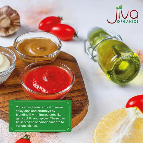 Miniatura 6 de Aceite de mostaza orgánico Jiva Organics 1 litro (33.8 onzas) - Sin GMO, Premium, prensado en frío
