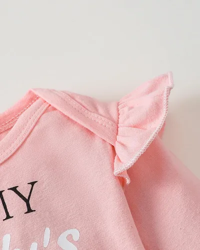 Miniatura 57 de Renotemy Conjunto de ropa para bebé recién nacida, mameluco con volantes, pantalones florales, lindo conjunto de ropa para bebé niña