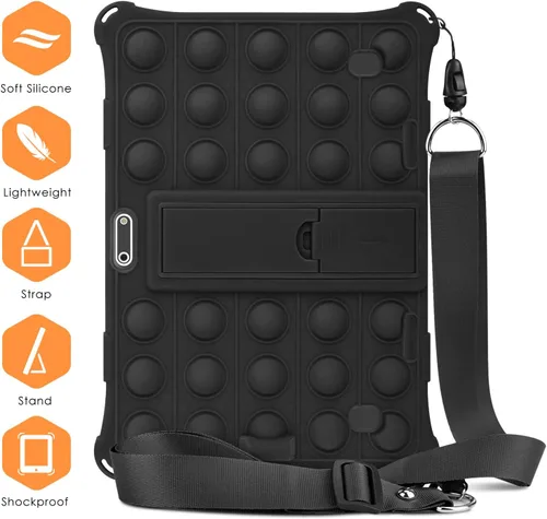 Miniatura 7 de DETUOSI Winsing 10 - Funda de silicona compatible con Dragon Touch Notepad K10, funda universal para tablet de 10 pulgadas, funda protectora Negro