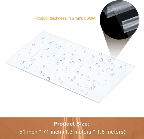 Miniatura 2 de Boao Mantel de plástico rectangular de plástico transparente de 51 x 71 pulgadas, impermeable, a prueba de aceite, a prueba de derrames, protector