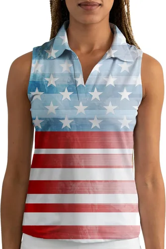 Miniatura 58 de YATTA GOLF Polo de golf sin mangas para mujer, absorbe la humedad, cuello en V, para golf, entrenamiento, golf