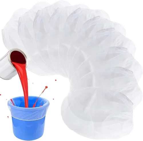 Sukh 10 bolsas de colador de pintura, cubo de filtro de pintura de 5 galones con cordón elástico, apertura superior, filtro de malla de nailon,