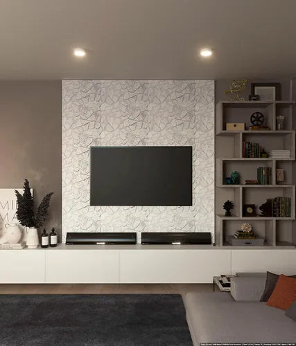 Miniatura 3 de Dundee Deco Paneles de pared 3D - Paneles de pared de PVC de piedra sintética blanca y gris para decoración de pared interior, sala de estar, Gris
