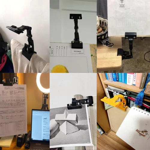 Miniatura 6 de Paquete de 3 soportes para documentos, clip de doble cabezal, soporte giratorio para imagen, foto, guión, manualidades, pintura, copia, rótulo