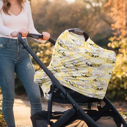 Miniatura 4 de Wanyint Fundas de asiento de automóvil para bebé, toldo para niños y niñas, multiusos, fundas de lactancia materna, bufanda de lactancia, decoración