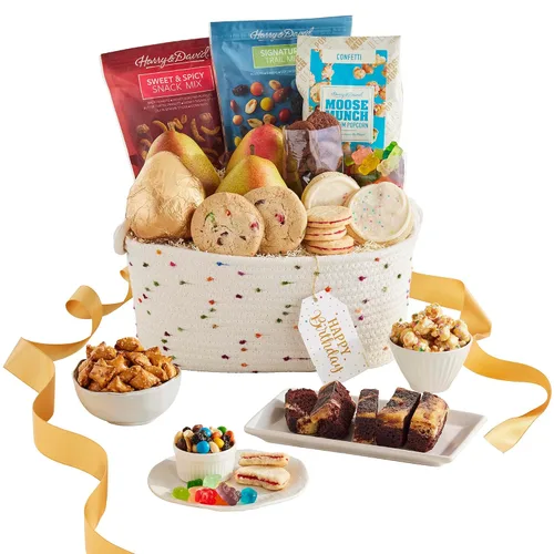 Harry & David 's Dlx - Cesta de cumpleaños – Regalos para mujeres, hombres, familias, estudiantes universitarios – Delicioso regalo de cumpleaños,