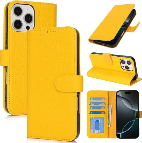 Miniatura 83 de Zouzt Funda para iPhone 11 de 6.1 pulgadas de piel auténtica con 4 ranuras para tarjetas, tarjetero con bloqueo RFID, tapa magnética, función atril