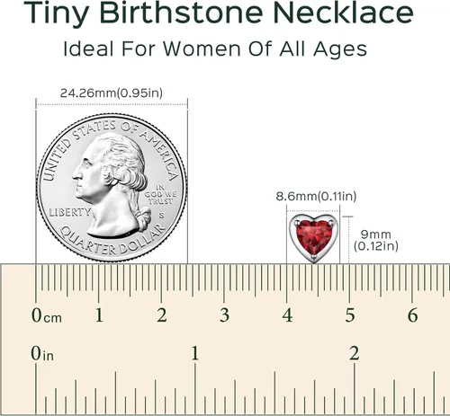 Miniatura 6 de ChicSilver 925 Sterling Silver 12 Months Sparkling Round Cut Created Birthstone Pendant Necklace, 16 Inch Rolo Chain (with Gift Box)