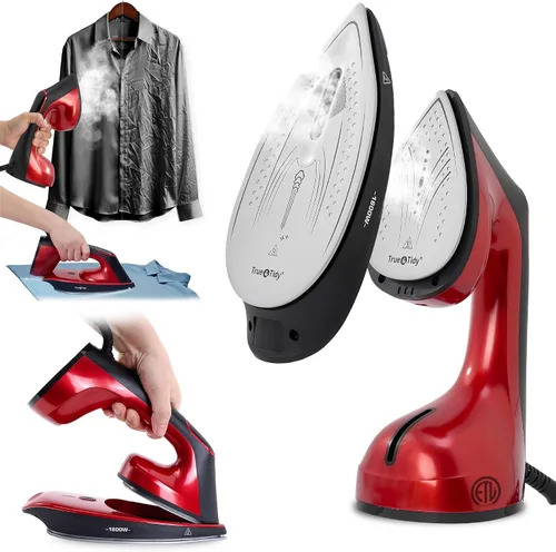 Miniatura 8 de True & Tidy Hierro 2 en 1 y vaporizador de mano, sistema de calefacción dual de 1600 W con placa revestida de cerámica, pantalla LCD, tecnología
