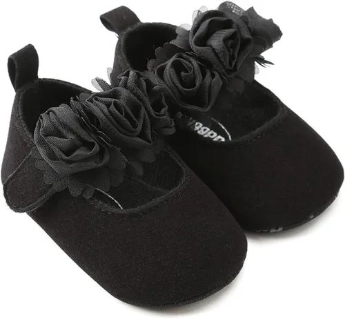 Miniatura 21 de RVROVIC Mocasines de princesa para bebé, zapatos brillantes de Mary Jane, zapatos de cuna de suela suave y ligera de primera calidad, zapatos