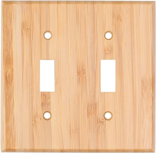 Miniatura 16 de Cubierta decorativa para interruptor de luz de madera cruda, placa de pared doble basculante de 4.5 x 4.5 pulgadas, cubierta de placa de interruptor