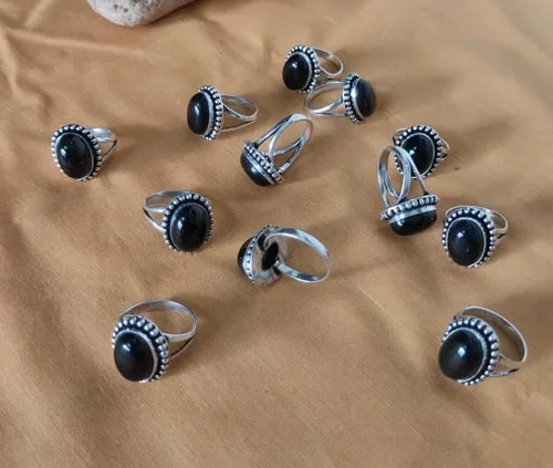 Miniatura 6 de LOt OF 12 PIC. Black Onyx 925 Silver Rings, Wedding Rings, Engagement Rings, Gemstone Rings, Statement Ring For Women, Vintage Style Ring, Handmade