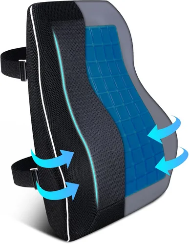 Miniatura 11 de Niceeday Almohada de Apoyo Lumbar para Silla de Oficina y Coche, Cojín de Espuma Viscoelástica para Alivio del Dolor Lumbar en Sillas de Oficina