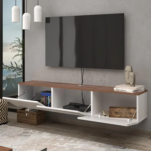Miniatura 3 de Atelier Mobili - Soporte de TV flotante negro de 65 pulgadas, centro de entretenimiento flotante para TV de 80 pulgadas, gabinete de TV negro