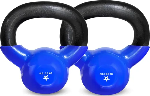 Miniatura 26 de Yes4All Pesa rusa, pesas rusas de hierro fundido con revestimiento de vinilo de 5-100 LB para entrenamiento de fuerza para ejercicios de gimnasio
