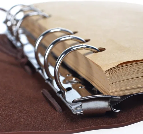 Miniatura 4 de Libreta Maleden de estilo clásico de alta calidad, de hojas recargables, de cuero sintético repujado, diario de viaje con páginas en blanco y Marrón