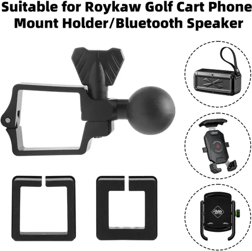 Miniatura 2 de Roykaw Soporte para teléfono para carrito de golf/Soporte de altavoz Bluetooth para carrito de golf y accesorios de arandelas