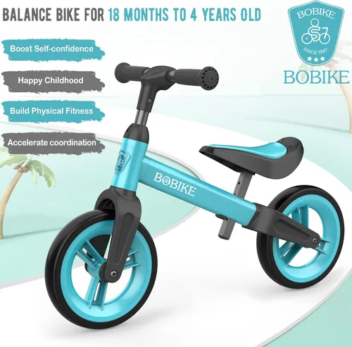 Miniatura 2 de Bobike - Bicicleta de equilibrio para niños pequeños, juguete para niños de 1 a 4 años, niñas y niños, asiento y manillar ajustables, bicicleta