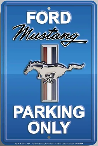 Miniatura 2 de Hangtime Letrero de estacionamiento solo para Ford Mustang (aluminio, lima grabber)