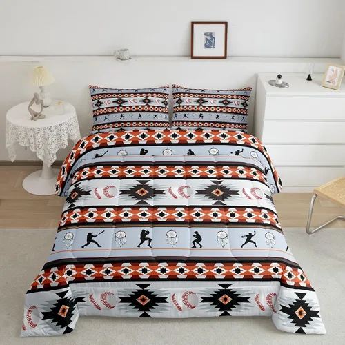 Miniatura 22 de Juego de edredón de baloncesto, juego de ropa de cama con citas inspiradoras para niños y niñas, relleno de edredón de pelota deportiva, edredón