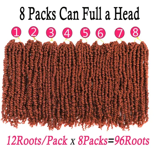 Miniatura 63 de Cabello Rizado Francés para Trenzar de 18 Pulgadas, 8 Paquetes Color Borgoña - Cabello para Trenzar Pre-Estirado con Rebote - Extensiones de Cabello