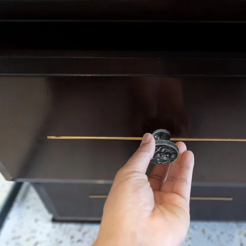 Miniatura 5 de Pomos de gabinete con cabeza de león antiguos, pomos de animales dorados, pomos de cajones y tiradores de un solo agujero para manijas de armario