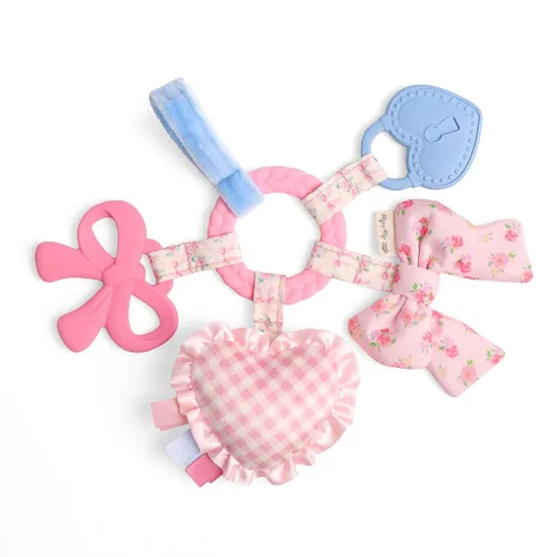 Miniatura 12 de Itzy Ritzy Juguete de Actividad para la Dentición - Juguete de Dentición Infantil Bitzy Busy Ring con Anillo Trenzado y Juguetes Colgantes, Incluye