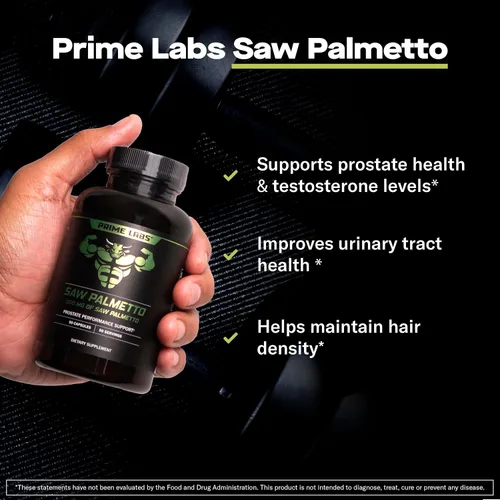 Miniatura 2 de Prime Labs Saw Palmetto para hombres – Suplemento de salud de próstata y urinaria, apoyo para la pérdida de cabello, bloqueador de DHT – 20:1