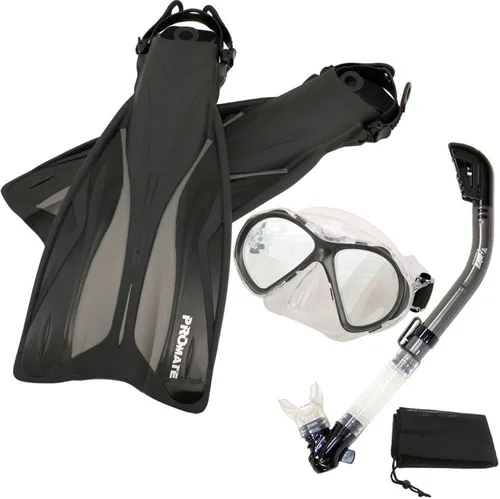 Miniatura 3 de PROMATE Equipo de snorkel Buceo Aletas de Buceo Máscara Dry Snorkel Deluxe Gear Set/ SCS0073