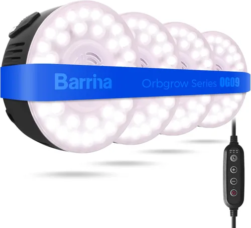 Miniatura 20 de Barrina Orbgrow OG09 Luz de Crecimiento Puck, 5000K 18W (2 x 9W, Equivalente a 270 Vatios), Luz de Espectro Completo para Plantas